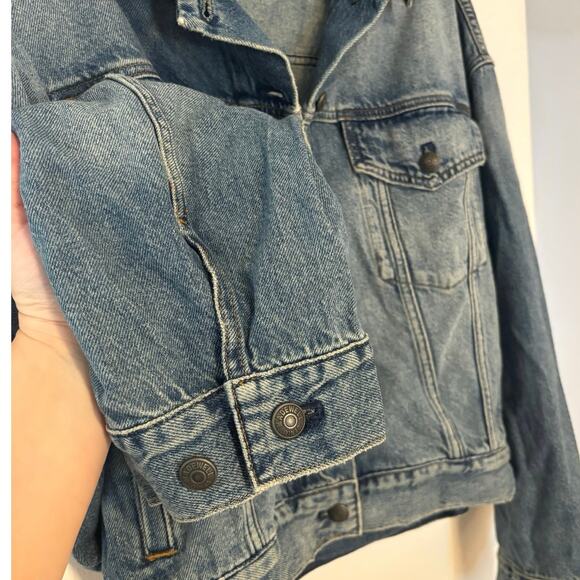 NWOT Madewell Relaxed Crop Trucker Jean Jacket In Billings Wash Size Small - Picture 6 of 9